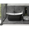 Mexen Montana baignoire autoportante 180 x 80 cm, blanc/noir, trop-plein noir - 52011808075-70