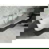 Baignoire Mexen Volta murale autoportante 150 x 75 cm, blanche/noire, trop-plein en nickel brossé - 51131507575-97