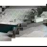 Baignoire Mexen Volta murale autoportante 150 x 75 cm, blanche/noire, trop-plein en nickel brossé - 51131507575-97