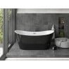 Baignoire autoportante Mexen Montana 180 x 80 cm, blanche/noire, trop-plein gun metal - 52011808075-95
