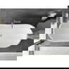 Baignoire Mexen Montana autoportante 180 x 80 cm, blanche/noire, trop-plein en nickel brossé - 52011808075-97