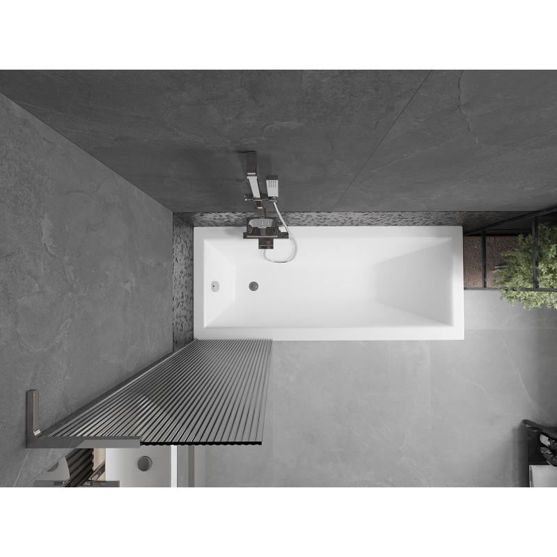 Mexen Next L paroi de baignoire à 1 vantail 50 x 150 cm, rayures, chrome - 895-050-000-03-09-01