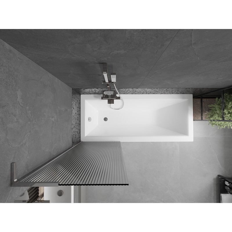 Mexen Next L paroi de baignoire 1-volet 60 x 150 cm, strié, chrome - 895-060-000-03-09-01