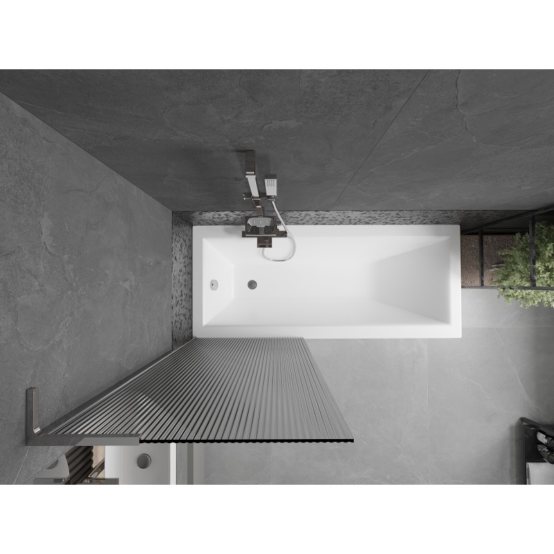 Mexen Next L paroi de baignoire 1 volet 70 x 150 cm, rayures, chrome - 895-070-000-03-09-01