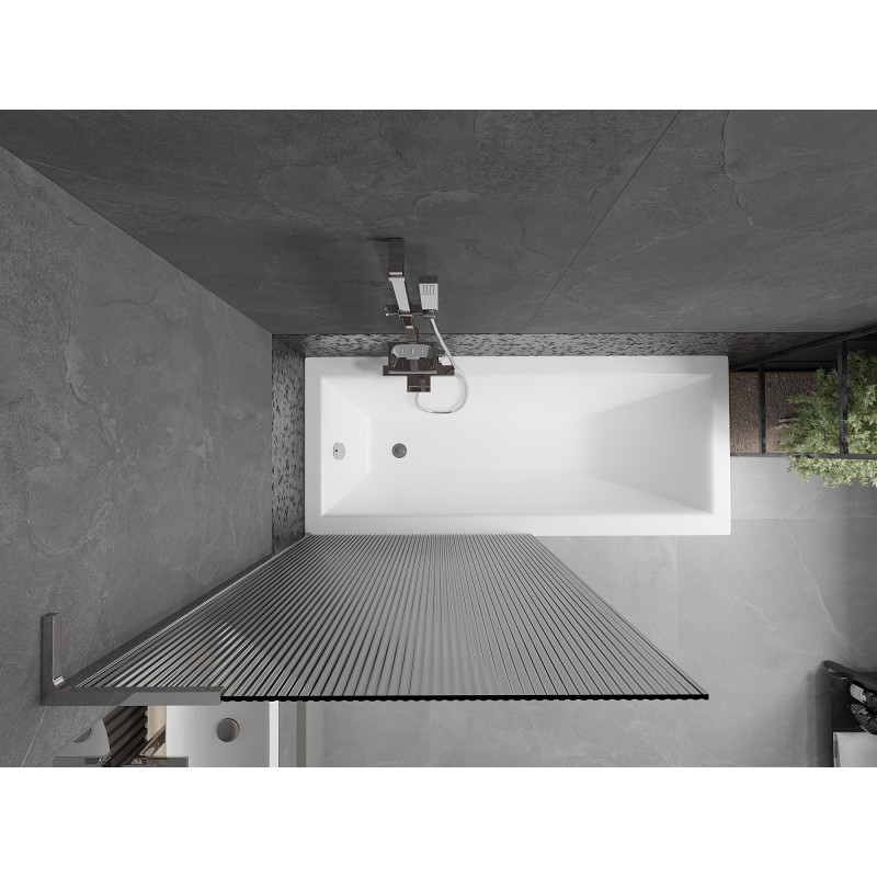 Mexen Next L pare-douche à 1 volet 90 x 150 cm, rayures, chrome - 895-090-000-03-09-01