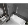 Mexen Next L pare-douche 1-volet 50 x 150 cm, rayures, blanc - 895-050-000-03-09-20
