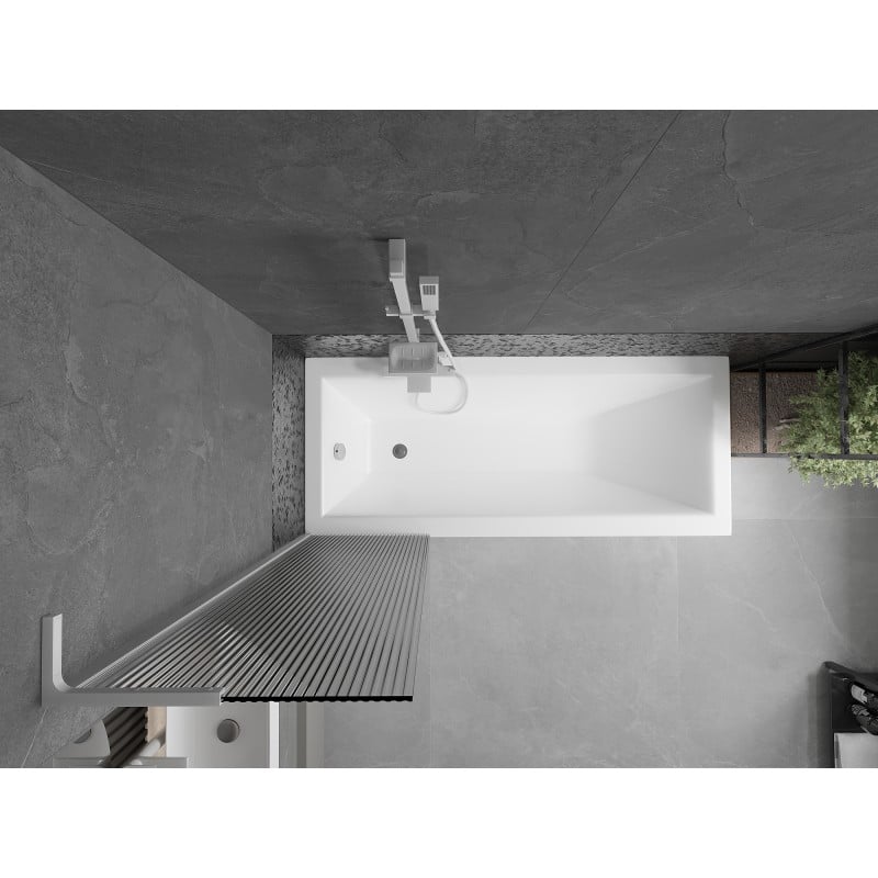 Mexen Next L pare-douche 1-volet 50 x 150 cm, rayures, blanc - 895-050-000-03-09-20