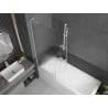 Mexen Next L paroi de baignoire pivotante 1 volet 70 x 150 cm, rayures, blanc - 895-070-000-03-09-20