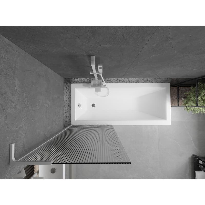 Mexen Next L paroi de baignoire pivotante 1 volet 70 x 150 cm, rayures, blanc - 895-070-000-03-09-20