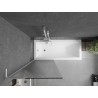 Mexen Next L paroi de baignoire pivotante 1 volet 70 x 150 cm, rayures, blanc - 895-070-000-03-09-20