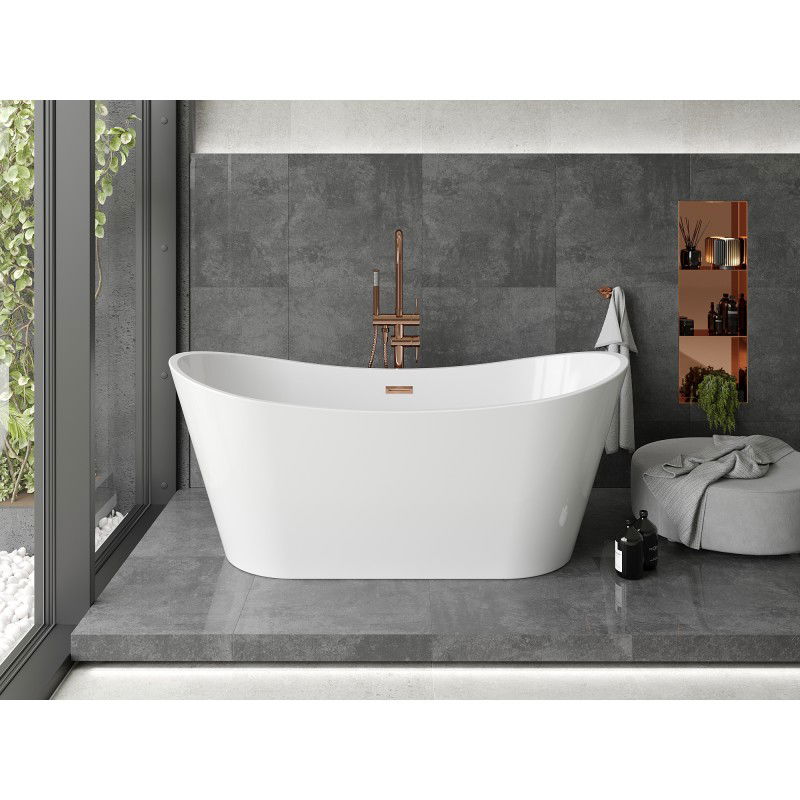 Mexen Montana baignoire autoportante 180 x 90 cm, blanche, trop-plein or rose - 52011809000-60