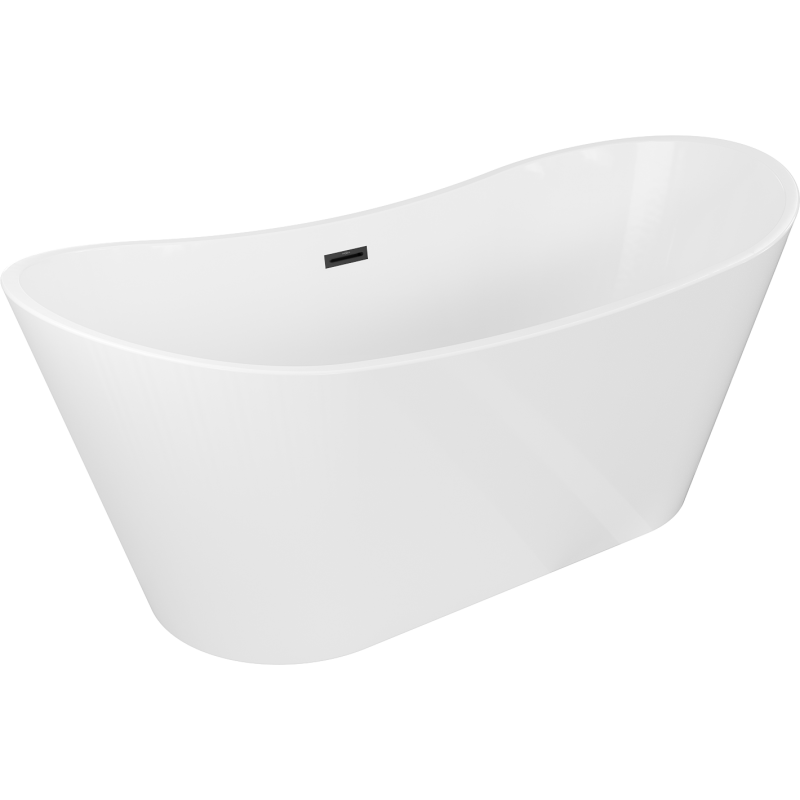 Mexen Montana baignoire autoportante 180 x 90 cm, blanche, trop-plein noir - 52011809000-70