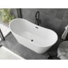 Baignoire Mexen Montana indépendante 180 x 90 cm, blanche, trop-plein noir - 52011809000-70