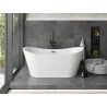 Baignoire Mexen Montana indépendante 180 x 90 cm, blanche, trop-plein noir - 52011809000-70