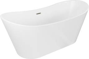 Baignoire autoportante Mexen Montana 180 x 90 cm, blanche, bonde en nickel brossé - 52011809000-97