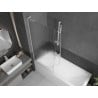 Mexen Next L pare-baignoire 1 vantail 80 x 150 cm, strié, blanc - 895-080-000-03-09-20