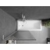 Mexen Next L pare-baignoire 1 vantail 80 x 150 cm, strié, blanc - 895-080-000-03-09-20