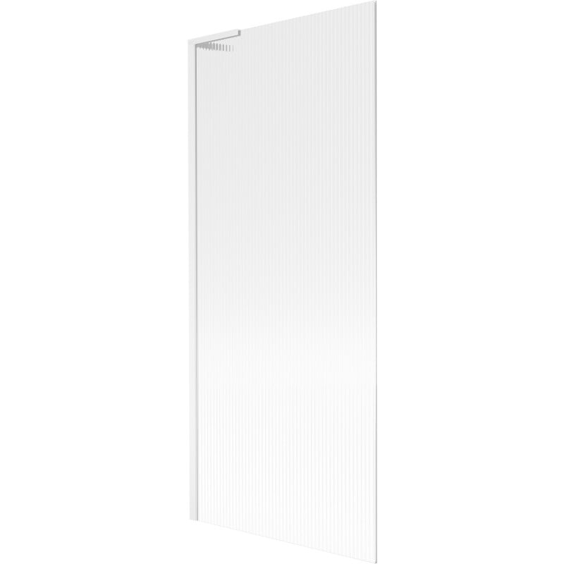 Mexen Next L pare-baignoire 1 vantail 80 x 150 cm, strié, blanc - 895-080-000-03-09-20