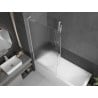 Mexen Next L pare-douche 1 vantail 90 x 150 cm, rayé, blanc - 895-090-000-03-09-20