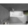 Mexen Next L pare-douche 1 vantail 90 x 150 cm, rayé, blanc - 895-090-000-03-09-20