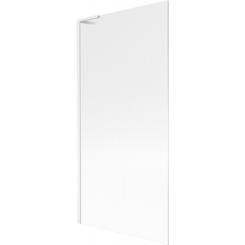 Mexen Next L pare-douche 1 vantail 90 x 150 cm, rayé, blanc - 895-090-000-03-09-20