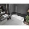 Mexen Next L paroi de douche pliable 1 volet 100 x 150 cm, rayures, blanc - 895-100-000-03-09-20