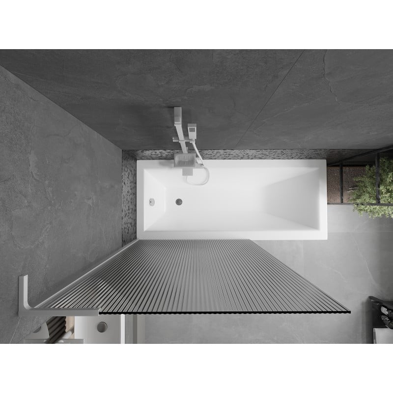 Mexen Next L paroi de douche pliable 1 volet 100 x 150 cm, rayures, blanc - 895-100-000-03-09-20