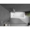 Mexen Next L paroi de douche pliable 1 volet 100 x 150 cm, rayures, blanc - 895-100-000-03-09-20