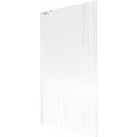 Mexen Next L paroi de douche pliable 1 volet 100 x 150 cm, rayures, blanc - 895-100-000-03-09-20