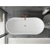 Mexen Montana baignoire autoportante 180 x 90 cm, blanche/noire, trop-plein or rose - 52011809075-60