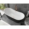 Mexen Montana baignoire autoportante 180 x 90 cm, blanc/noir, trop-plein cuivre brossé - 52011809075-65