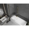 Mexen Next L paroi de baignoire à 1 vantail 70 x 150 cm, rayures, dorée - 895-070-000-03-09-50