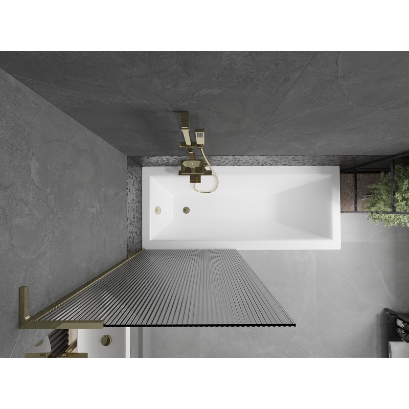 Mexen Next L paroi de douche à 1 panneau 80 x 150 cm, rayures, doré - 895-080-000-03-09-50