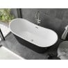 Mexen Montana baignoire autoportante 180 x 90 cm, blanc/noir, trop-plein nickel brossé - 52011809075-97