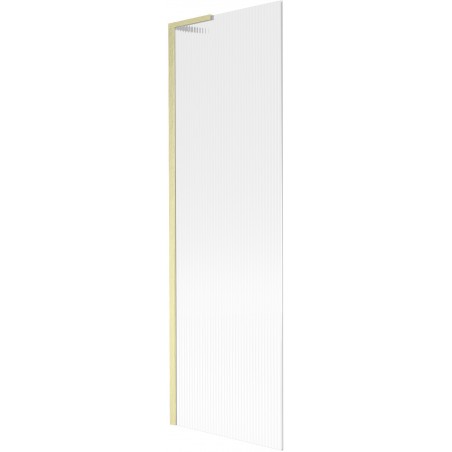 Mexen Next L pare-douche de bain à 1 volet 60 x 150 cm, rayures, or brossé - 895-060-000-03-09-55