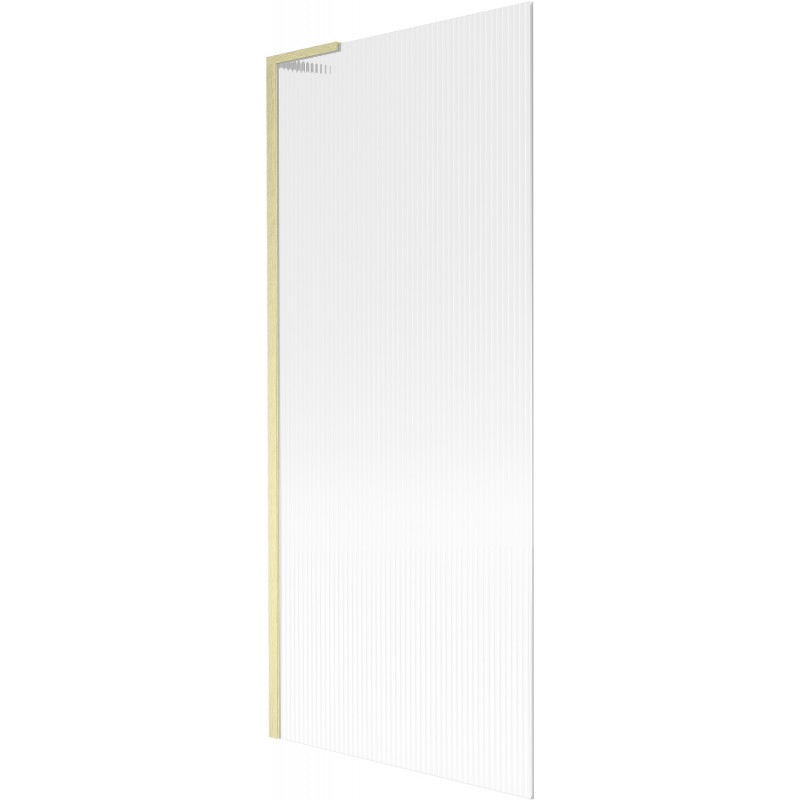 Mexen Next L paroi de baignoire 1 volet 80 x 150 cm, striée, or brossé - 895-080-000-03-09-55