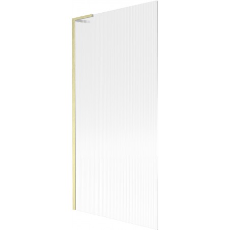 Paroi de baignoire Mexen Next L à 1 vantail 90 x 150 cm, stries, or brossé - 895-090-000-03-09-55