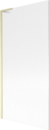 Mexen Next L paravent de baignoire 1 battant 90 x 150 cm, rayures, or brossé - 895-090-000-03-09-55