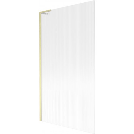 Mexen Next L paroi de baignoire 1-volet 100 x 150 cm, rainuré, or brossé - 895-100-000-03-09-55