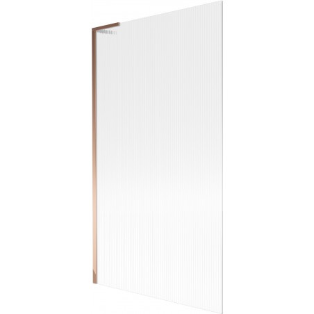 Mexen Next L paroi de baignoire 1 volet 100 x 150 cm, rayures, or rose - 895-100-000-03-09-60