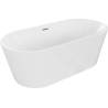 Mexen Luna baignoire autoportante 160 x 75 cm, blanche, trop-plein chromé - 52031607500-01