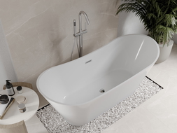 Baignoire indépendante Mexen Celia 170 x 75 cm, blanche, bonde chromée - 52331707500-01