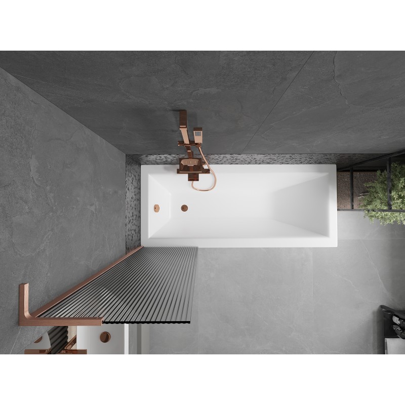Mexen Next L paroi de baignoire 1-volet 50 x 150 cm, rayures, cuivre brossé - 895-050-000-03-09-65