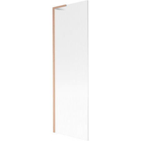 Mexen Next L paroi de baignoire à 1 volet 60 x 150 cm, rayures, cuivre brossé - 895-060-000-03-09-65