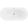 Mexen Luna baignoire autoportante 150 x 75 cm, blanche, trop-plein gris canon brossé - 52031507500-66