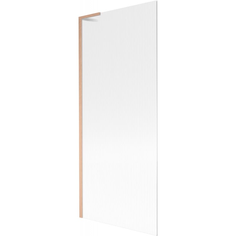 Mexen Next L paravent de baignoire à 1 volet 80 x 150 cm, rayures, cuivre brossé - 895-080-000-03-09-65