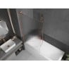 Mexen Next L paroi de baignoire 1 vantail 90 x 150 cm, rayures, cuivre brossé - 895-090-000-03-09-65