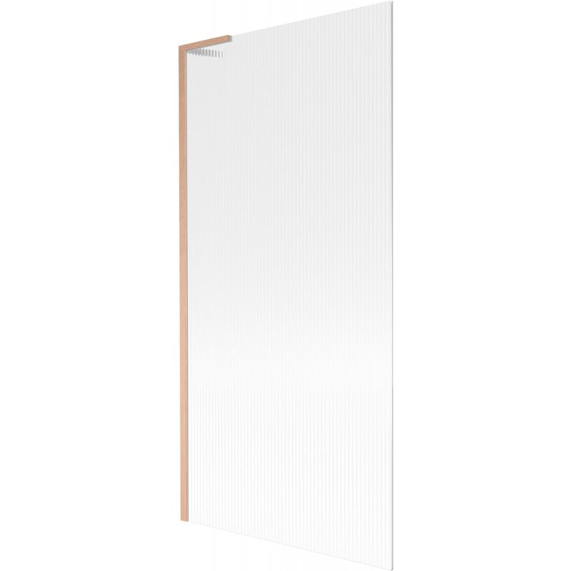 Mexen Next L paroi de baignoire 1 vantail 90 x 150 cm, rayures, cuivre brossé - 895-090-000-03-09-65