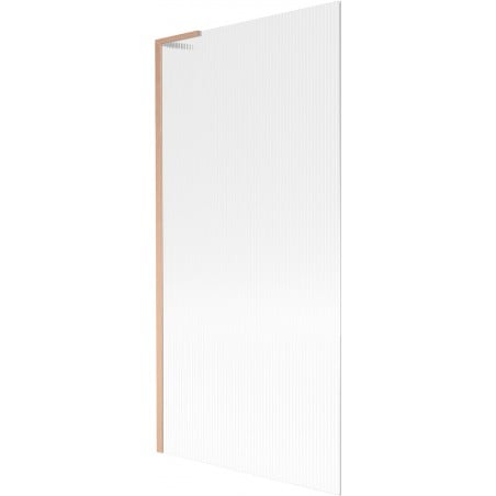 Mexen Next L paroi de baignoire 1 vantail 90 x 150 cm, rayures, cuivre brossé - 895-090-000-03-09-65