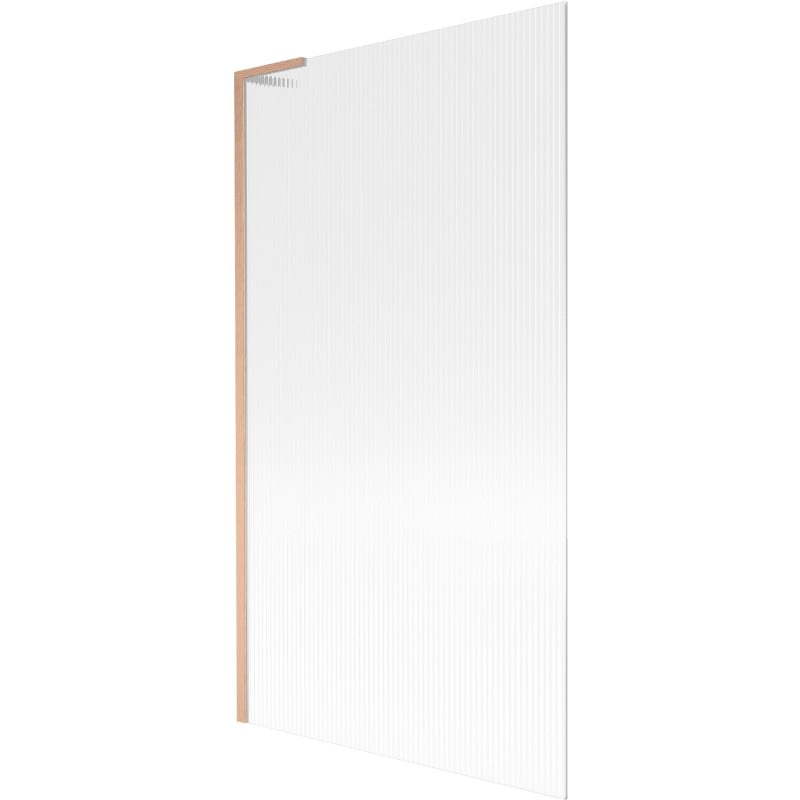 Mexen Next L paroi de baignoire à 1 volet 100 x 150 cm, rayures, cuivre brossé - 895-100-000-03-09-65